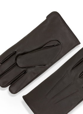 Skórzane brązowe rękawiczki męskie PPLM9-RX-001-A