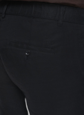 Czarne bermudy męskie z lnu