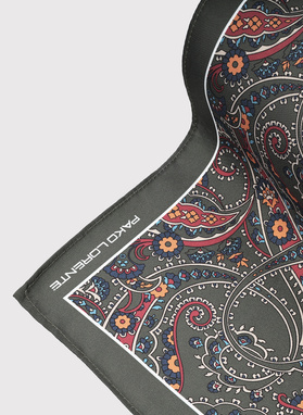 Zielona poszetka męska paisley