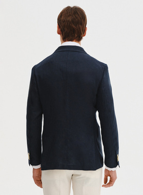 Lniana marynarka dwurzędowa