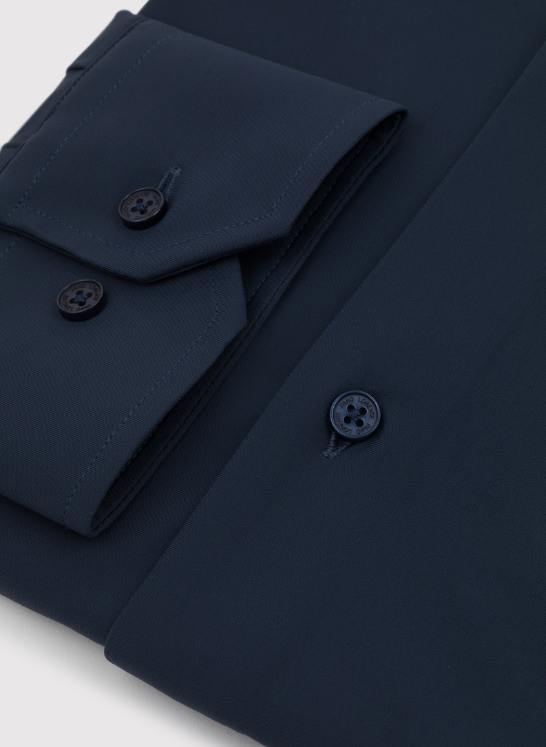 Granatowa dzianinowa koszula męska