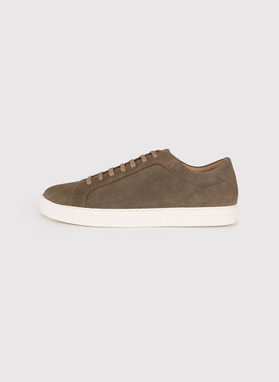 Oliwkowe zamszowe sneakersy męskie