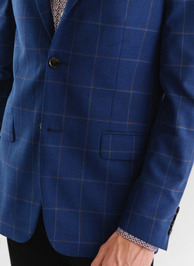 Granatowa marynarka casualowa w kratę