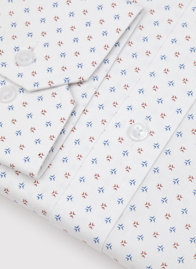 Biała koszula męska mikrowzór