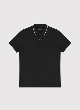 Czarny t-shirt polo