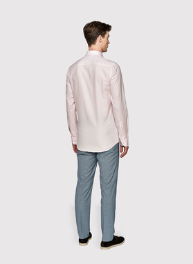Gładka elegancka koszula męska w kolorze różowym