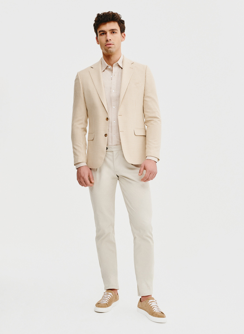 Jasna marynarka męska w pepitkę