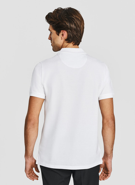 Białe męskie polo z bawełny