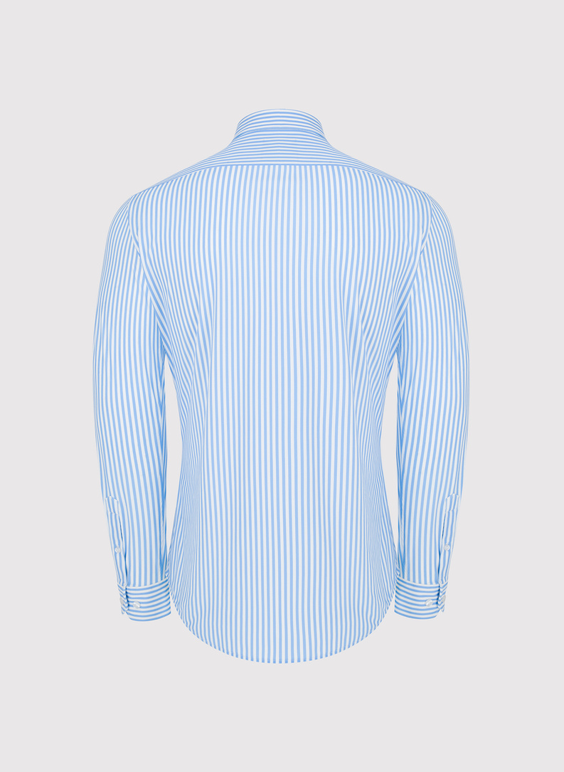 Niebieska koszula męska w prążek