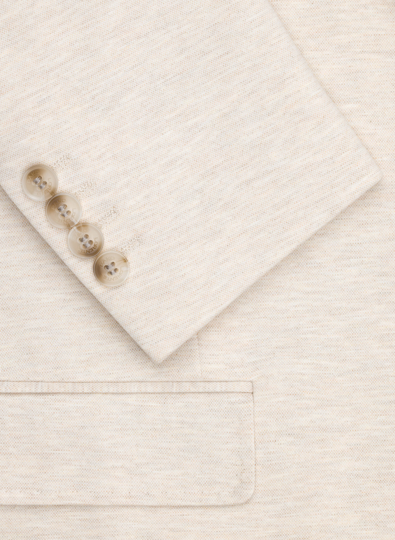 Beżowa dzianinowa marynarka męska