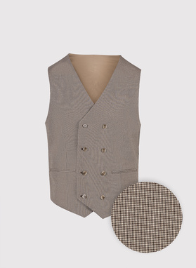 Dwurzędowa kamizelka w pepitkę