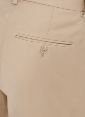 Beżowe spodnie garniturowe z wełny