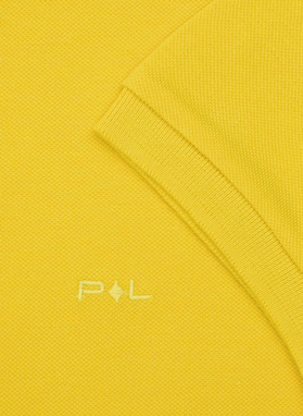Gładki T-shirt polo w kolorze żółtym 