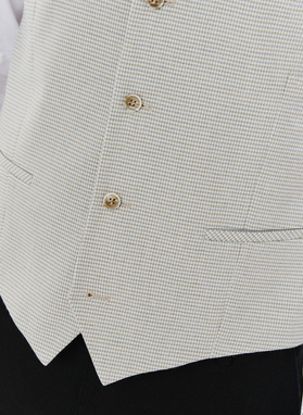 Jednorzędowa kamizelka męska w drobną kratę