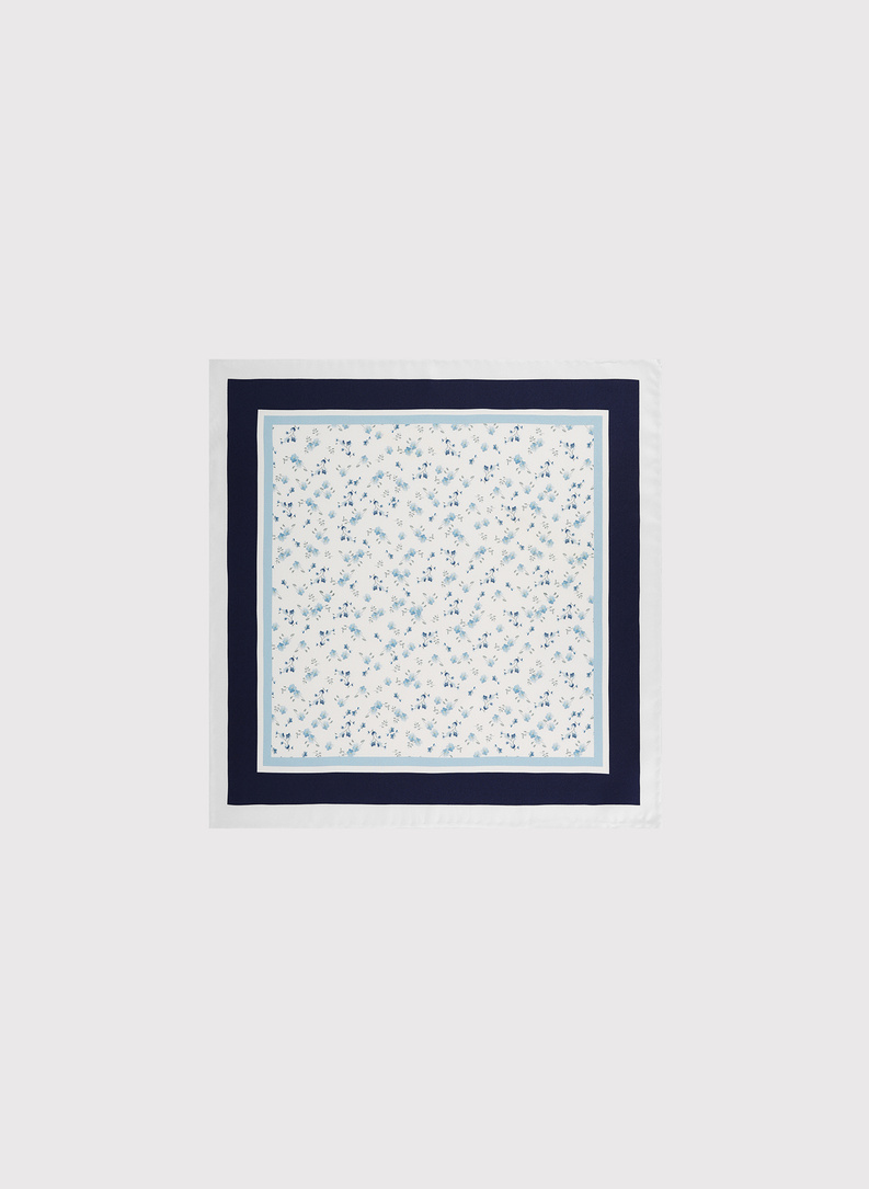 Biała poszetka męska w kwiatki