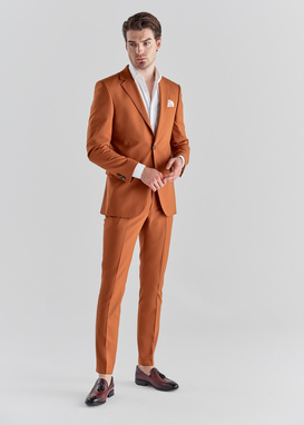 Pomarańczowa marynarka garniturowa P22SF-3G-021-P-S