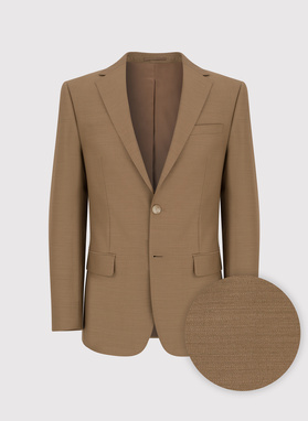 Jasnobrązowy męski garnitur z wełną