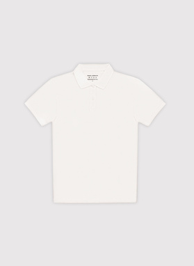 Biały t-shirt polo z bawełny
