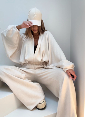 Komplet bluza i spodnie POOL COZY jasny beż