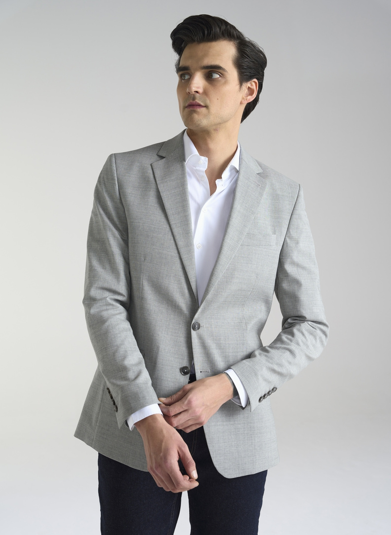 Szara marynarka męska z wełną