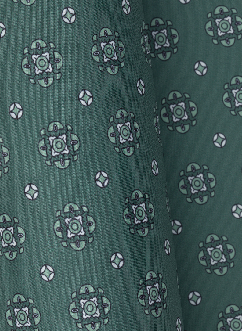 Poszetka męska w kolorze zielonym we wzory