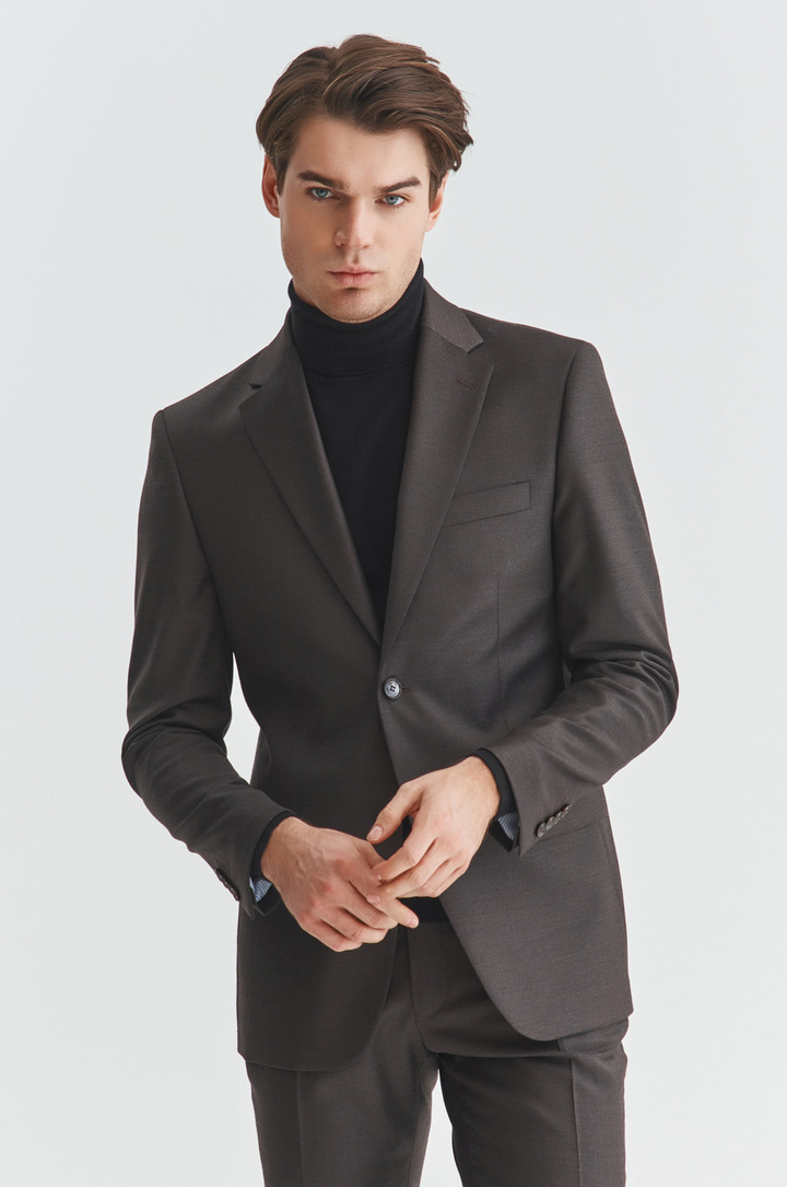 Brązowa marynarka garniturowa P21WP-3G-092-A