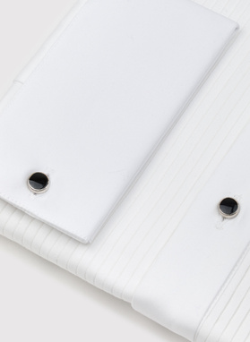 Biała smokingowa koszula męska