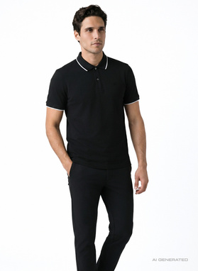 Czarny t-shirt polo