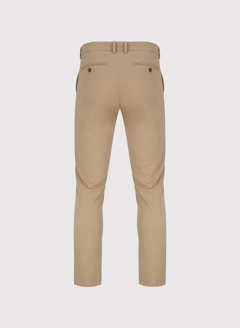 Beżowe spodnie chino z bawełną