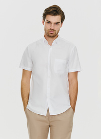 Biała koszula męska z krótkim rękawem
