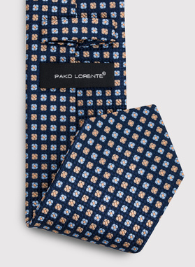 Granatowy krawat męski w drobny wzór