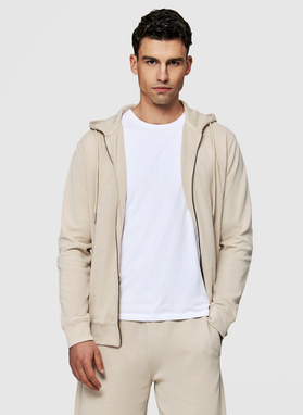 Beżowa bluza dresowa z kapturem