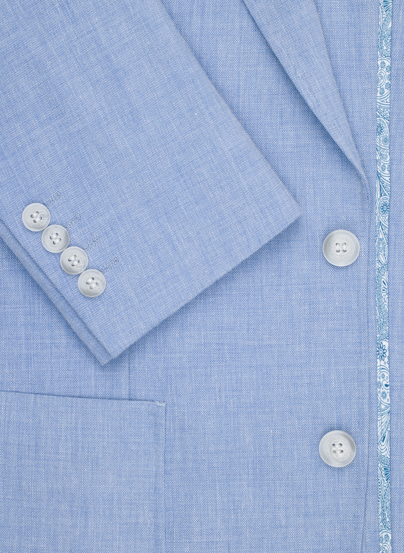 Niebieska marynarka z lnem i bawełną