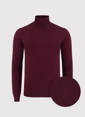 Burgundowy gładki golf męski