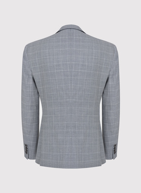 Szara marynarka garniturowa z wełną