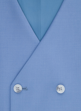 Niebieski wełniany garnitur męski