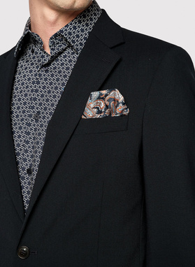 Granatowa koszula męska w biały wzór