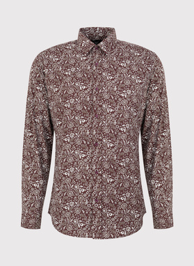 Casualowa brązowa koszula w paisley