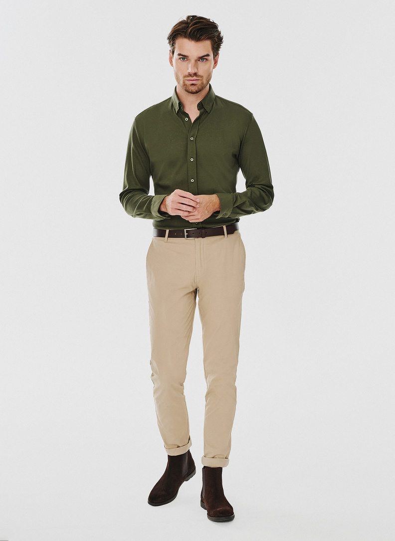 Zielona bawełniana koszula męska