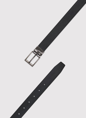 Dwustronny skórzany pasek męski