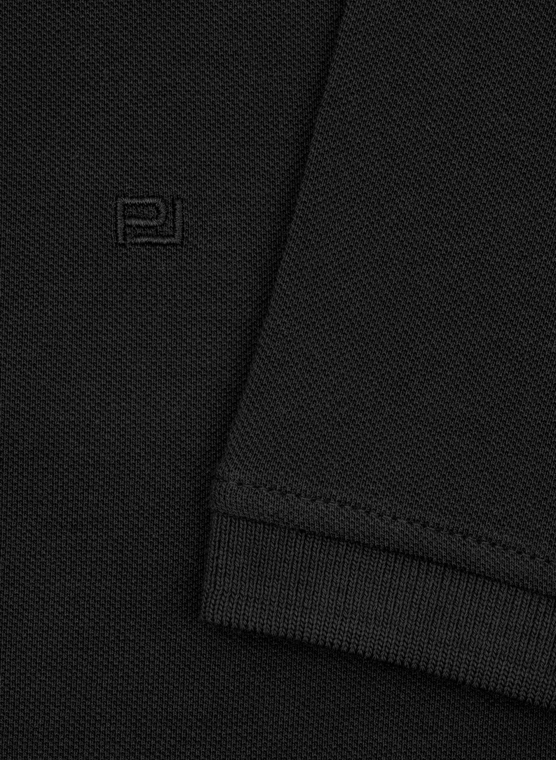 Czarne męskie polo z bawełny