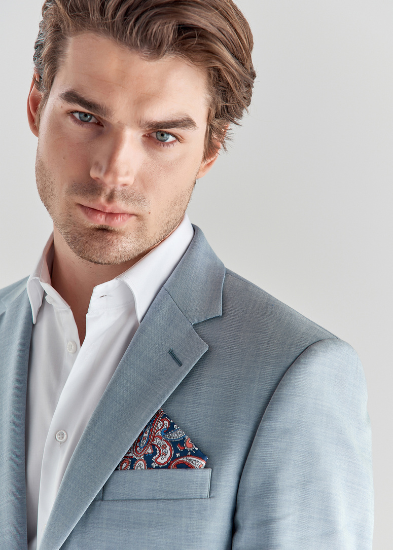 Niebieska marynarka garniturowa P22SP-3G-004-N-S