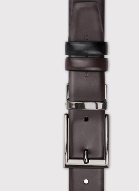 Dwustronny skórzany pasek męski