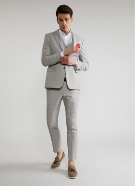Szare spodnie garniturowe P22SF-6G-023-S-S