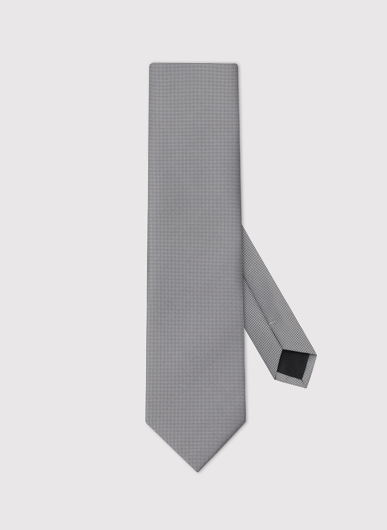 Szary krawat męski w kratkę