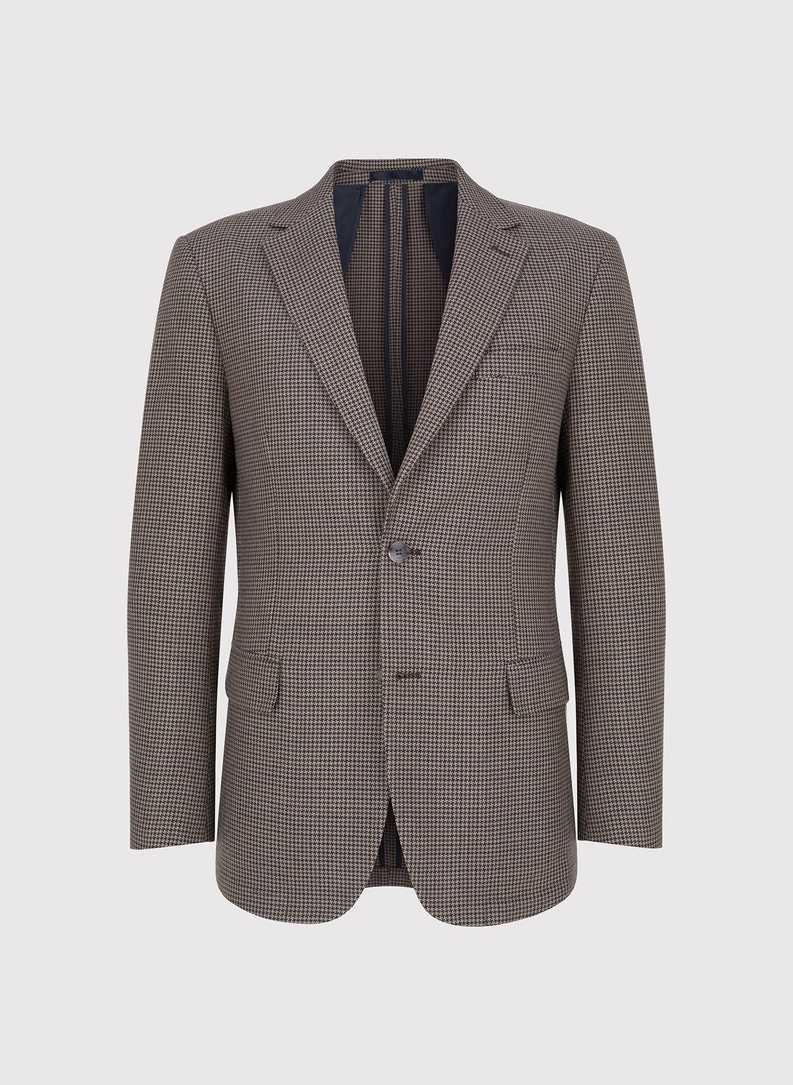 Wełniana marynarka w drobną kratę