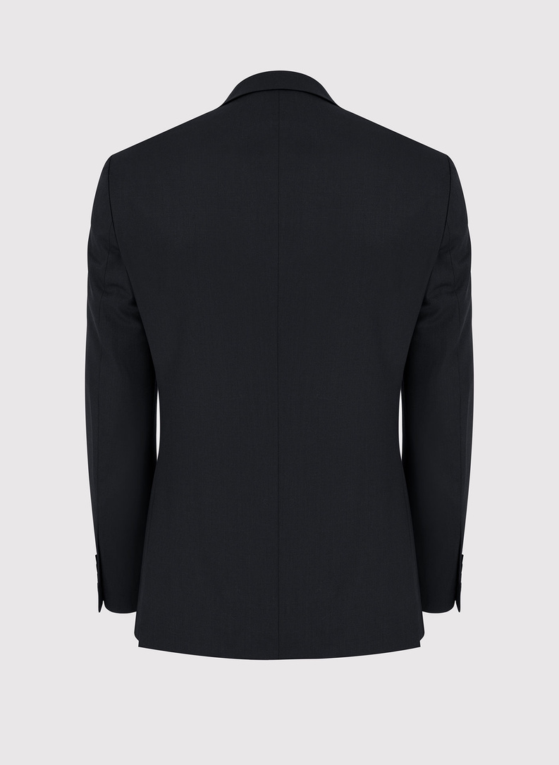 Gładki czarny garnitur męski