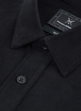 Sztruksowa koszula męska w kolorze czarnym