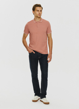 Gładki t-shirt polo w kolorze różowym