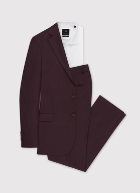 Dwuczęściowy garnitur męski w kolorze burgundowym